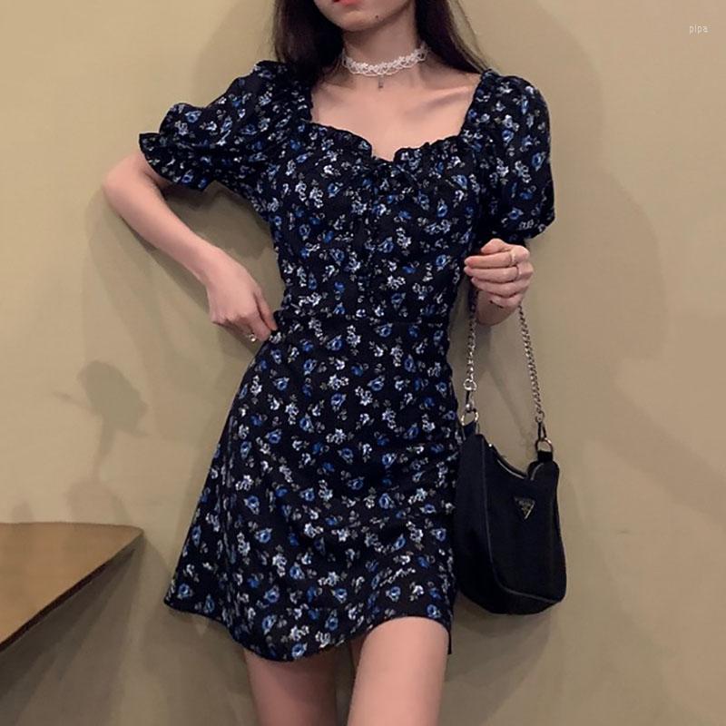 

Casual Dresses Summer Dress Short Sleeve For Women 2023 Bodycon Sexy Vintage Korean Fashion Flower Mom Clothes, Picture shown