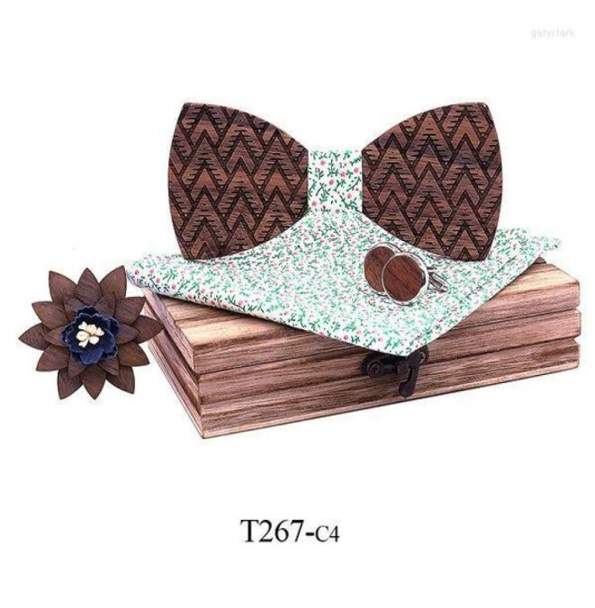 

Men039s Wood Bowtie Butterfly Male Manual Wooden Bow Ties Handkerchief Cufflinks Brooch Set Suit Wedding Neckwear Gifts Neck9616946