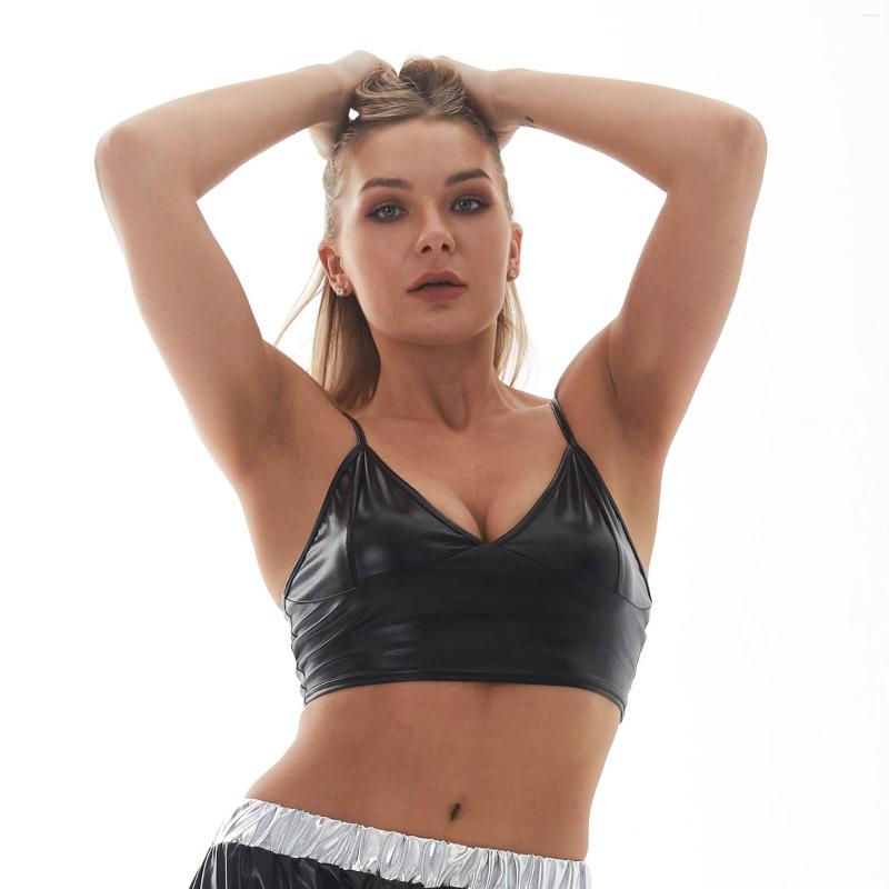 

Women' Tanks Shiny Women Metallic Rave Dance Festival Clubwear Crop Camis Top Short Vest Summer Sleeveless Scoop Neck Holographic Sun-Top, Laser silver