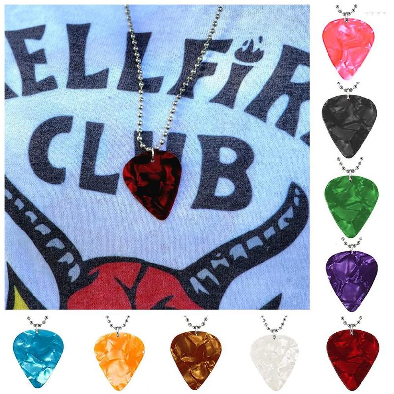 

Choker Eddie Munson Guitar Pick Pendants Necklace Black Geometric Stranger Things Jewelry For Women Men Tv Fans