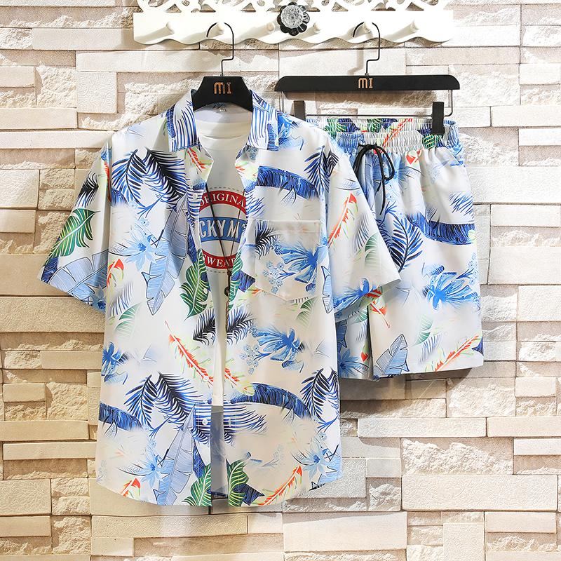 

Men's Tracksuits Men 2023 Summer Hawaii Trend Print Sets Shorts Shirt Clothing Set Casual Palm Tree Floral Beach Short Sleeve Suit, Red