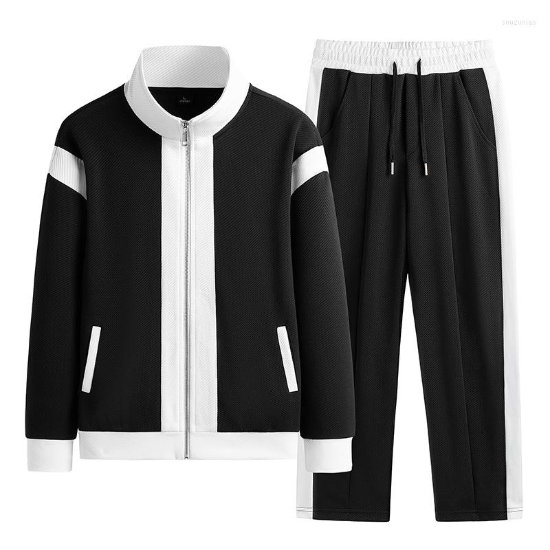 

Men's Tracksuits Spring 2023 Trendy Splicing Set Men's And Women's Fashion Personality Casual Sports Handsome Two-piece, Gray