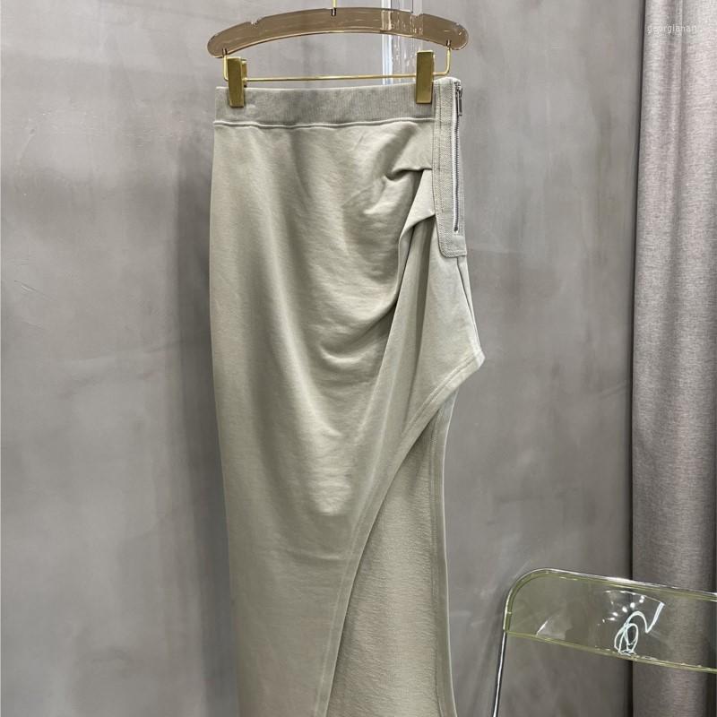 

Skirts Irregular Slit Hoodie Half Skirt Asymmetrical Diagonal Cool Item In Summer This Design Is Really Easy To Wear, Ivory