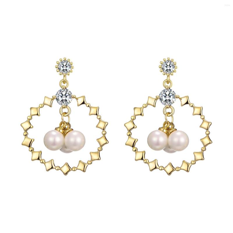 

Dangle Earrings Round Zircon Pearl Christmas Drop Women Copper Pendant Earring Fashion Jewelry Boucle D'oreille Femme 2023