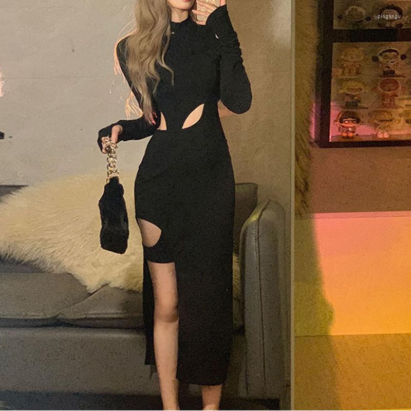 

Casual Dresses Women Sexy Irregular Dress Design Fashion Trend Solid Color Simple Generous Comfortable Elastic Women' Skirt Suit Two, Black
