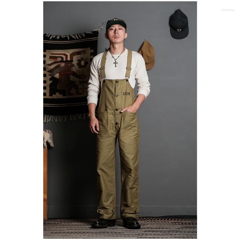

Men' Pants Simons Men' Vintage Military US Navy N-1 Deck Ovealls Amekaji Motorcycle USN Heavy Track, Black