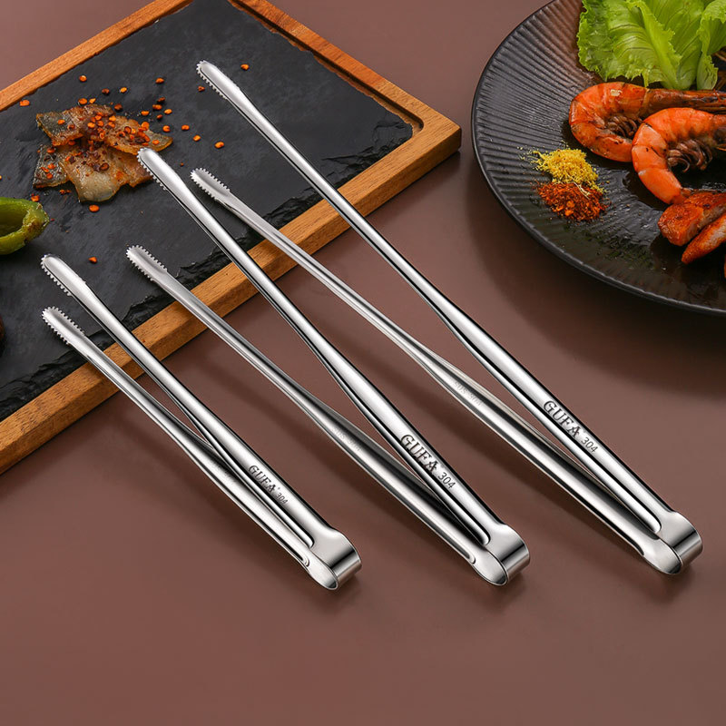 

Grill Tongs Meat Cooking Utensils For BBQ Baking Silver Kitchen Accessories Camping Supplies Item Barbecue Clip, Customize