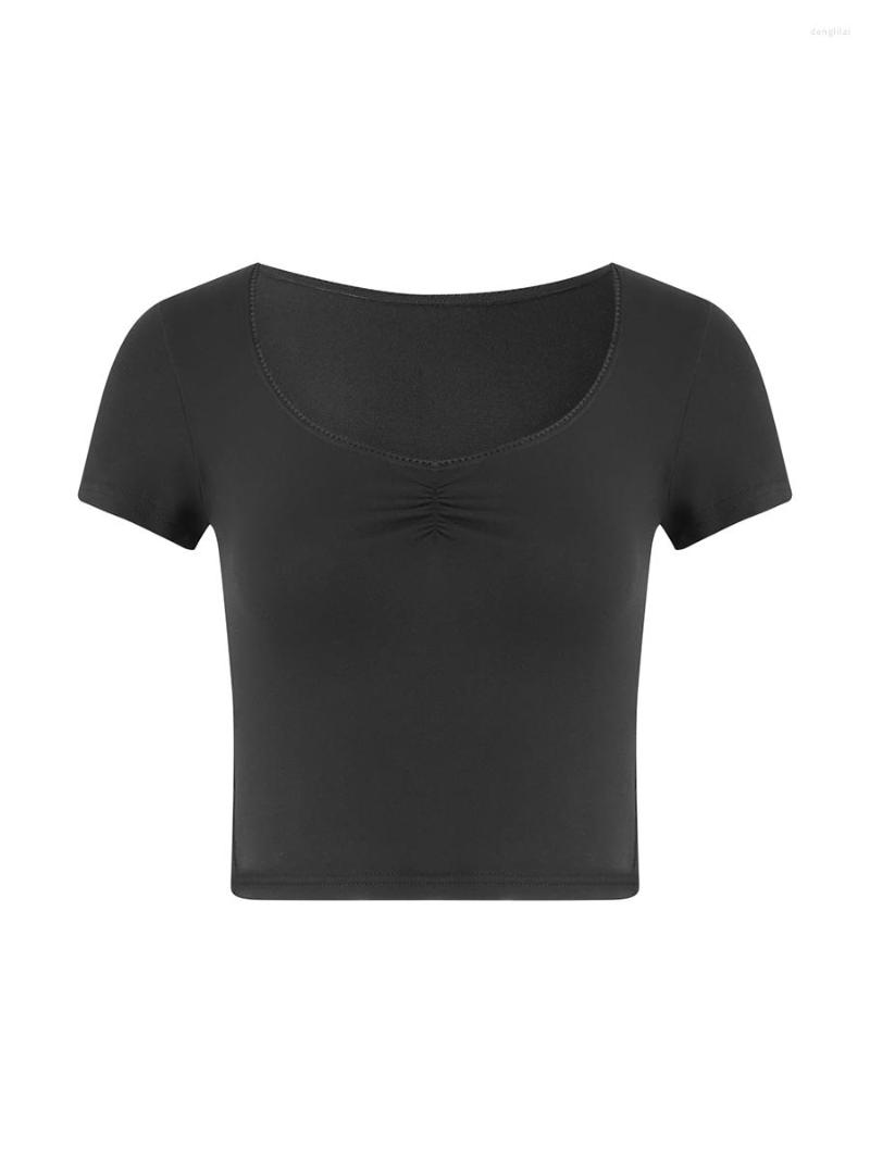 

Women' Tanks Women Short Sleeve Square Neck Crop Tops Low Cut Lace Trim Y2K Going Out T-Shirt Slim Fit Basic Blouse Party Streetwear, Black