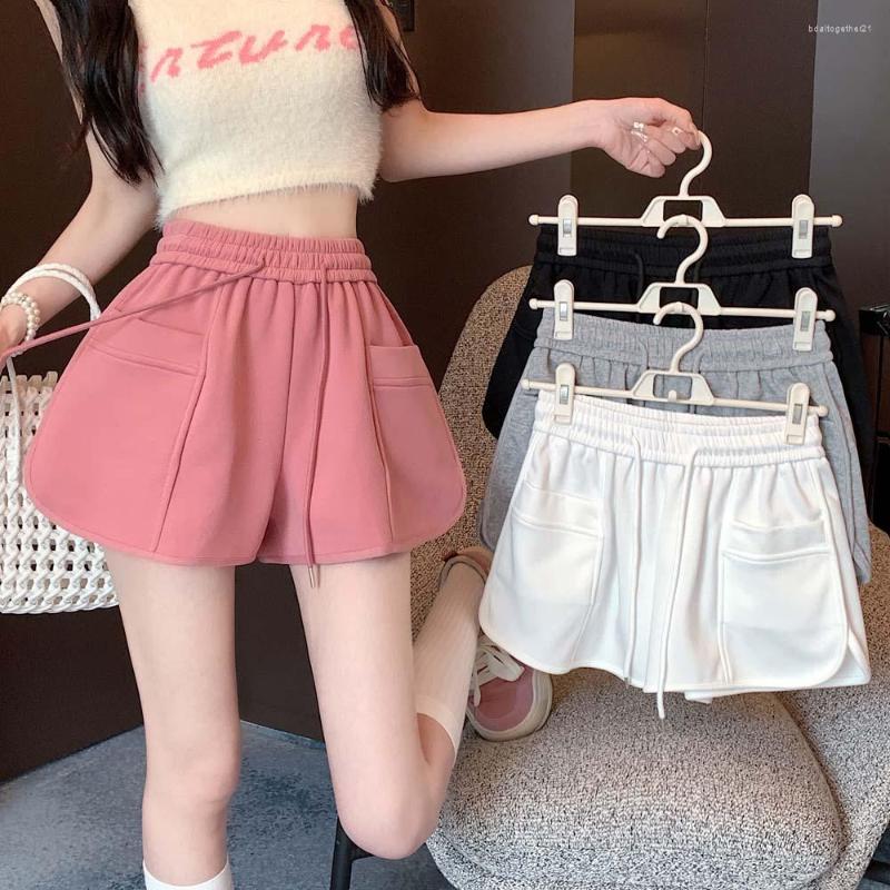 

Women's Shorts Denim Short For Women Korean Fashion Pockets High Waisted Summer 2023 Office Ladies Solid Baggy Y2k, White