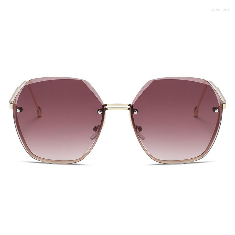 

Sunglasses Fashion Temperament Rimless Irregular Trimming UV Protection For Women