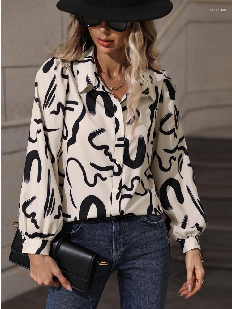 

Women' T Shirts LiTi Sleeve Long T-shirt Top Blouse Cool Geometry Shirt Collar Loose, White