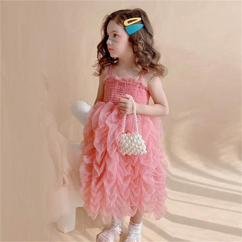 

Girl Dresses Children's Clothes Kids For Baby Girls Birthday Wedding Party Dress Tutu Pink Sleeveless Layered Ball Gown Evening