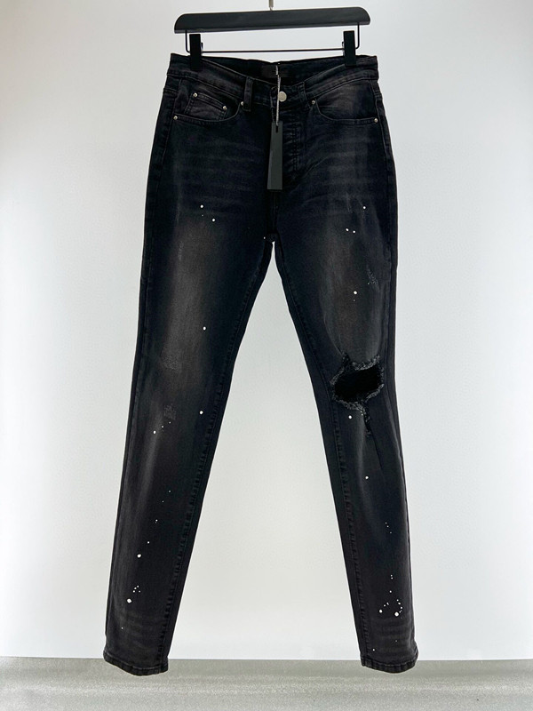 

Men's Jean Hombre trousers Men Embroidery Patchwork Ripped For Trend Motorcycle Pant Mens Skinny 44AZL