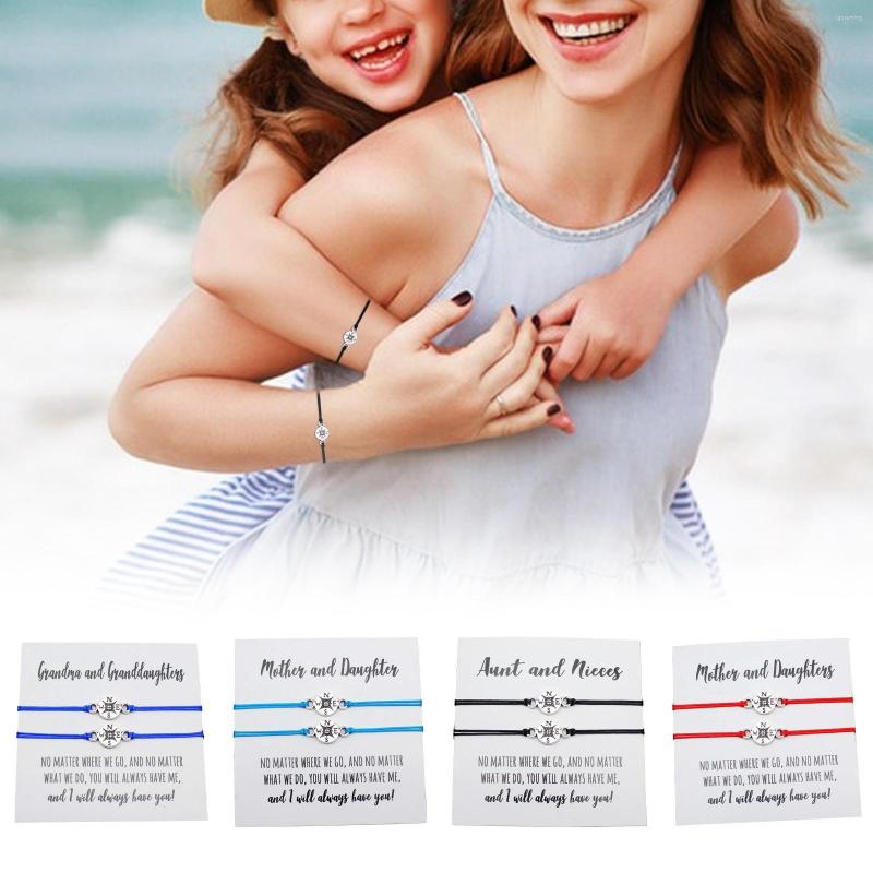 

Bangle Bracelets Mother Daughter Bracelet Compass Knitted Card Mother's Day