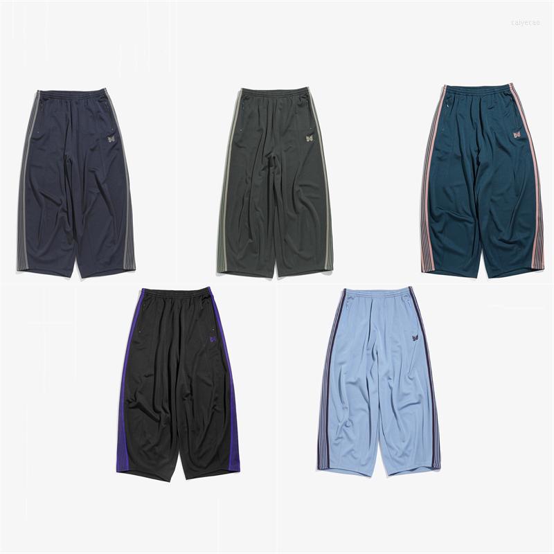 

Men' Pants TOP Wide Needles Sweatpants Men Women AWGE Leg Trousers Embroidery Butterfly Track