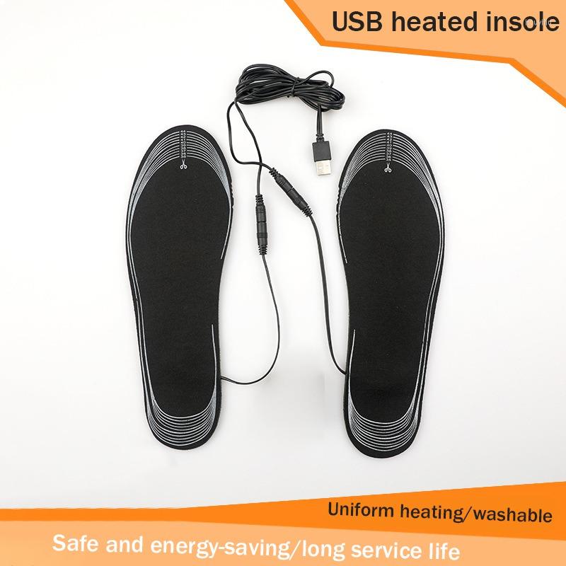

Sports Socks USB Rechargeable Electric Heating Insole Foot Cycling Camping Traveling Hiking Heater Cuttble Washable Thermal, Black