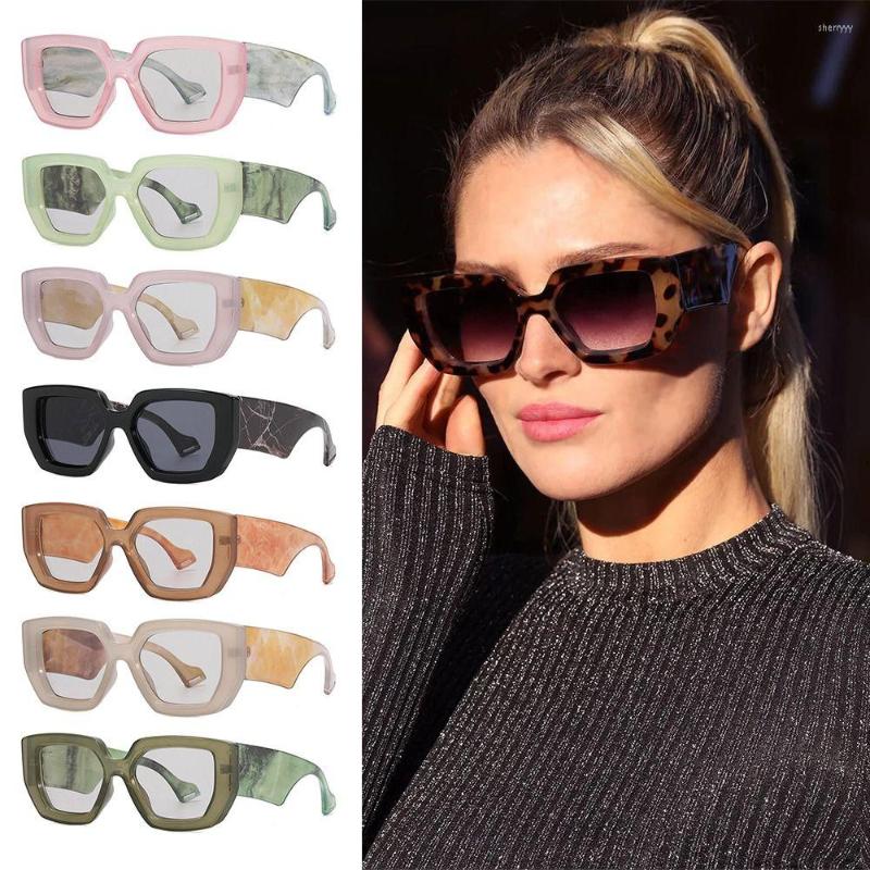 

Sunglasses Retro Thick Frame For Women Men Vintage Square Sun Glasses Modern Shades Male Female Eyewear