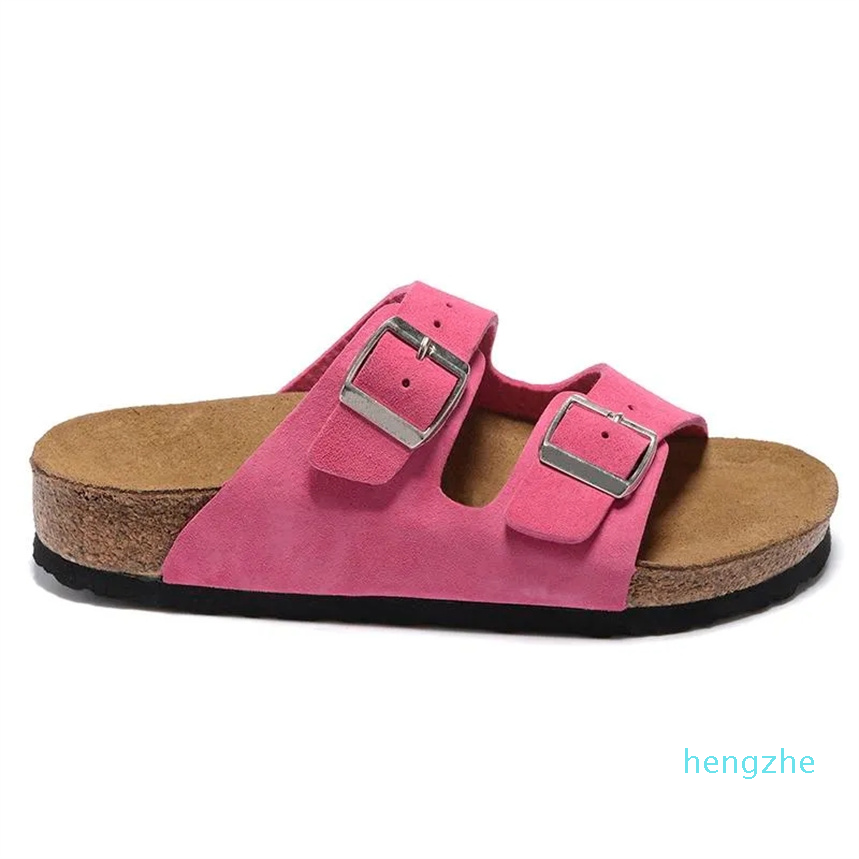 

buckle Cork slippers sandals Women's super soft one word slippers couple Boken shoes men's and women's beach