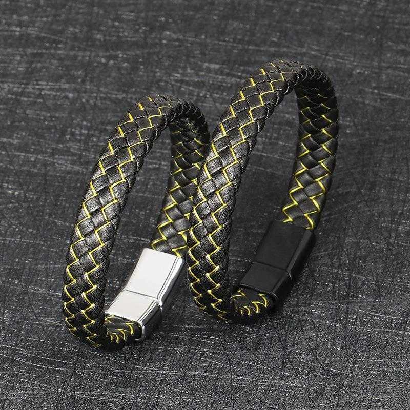 

Fashion Simple Bracelet 16 Strand Silk Thread Leather Stainless Steel Alloy Magnetic Buckle Strap