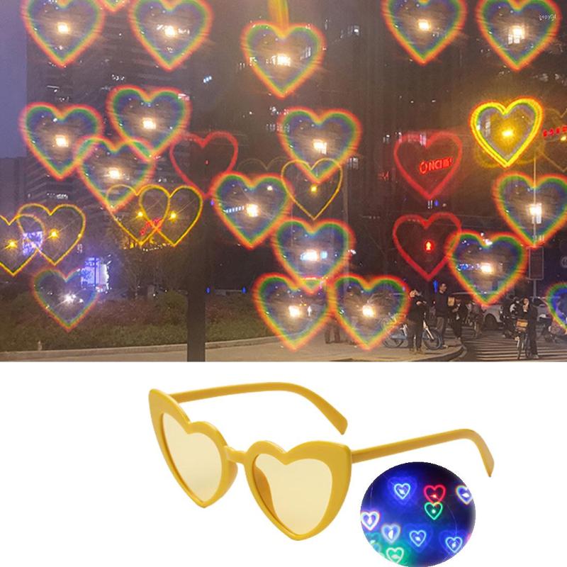 

Sunglasses Love Heart Shaped Effects Glasses Watch The Lights Change To Shape At Night Diffraction Women Fashion
