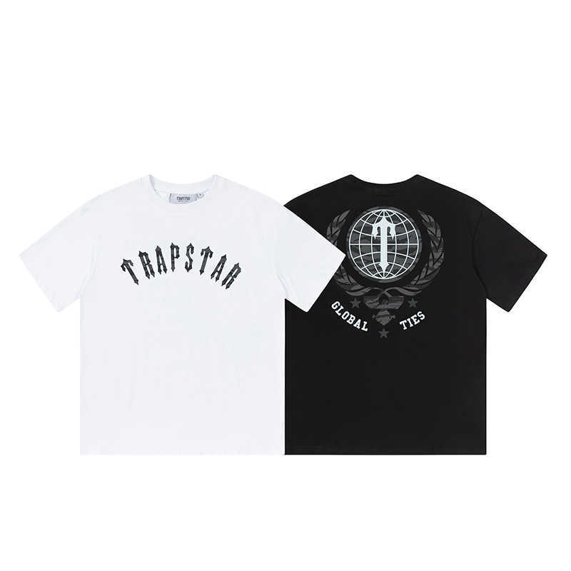 

Designer Fashion Clothing Tshirt Tees Trapstar Summer New Line Mens Loose Os Letter Printing Short Sleeve American Street Cotton Tshirt Trend brand Luxury Casual St, Black