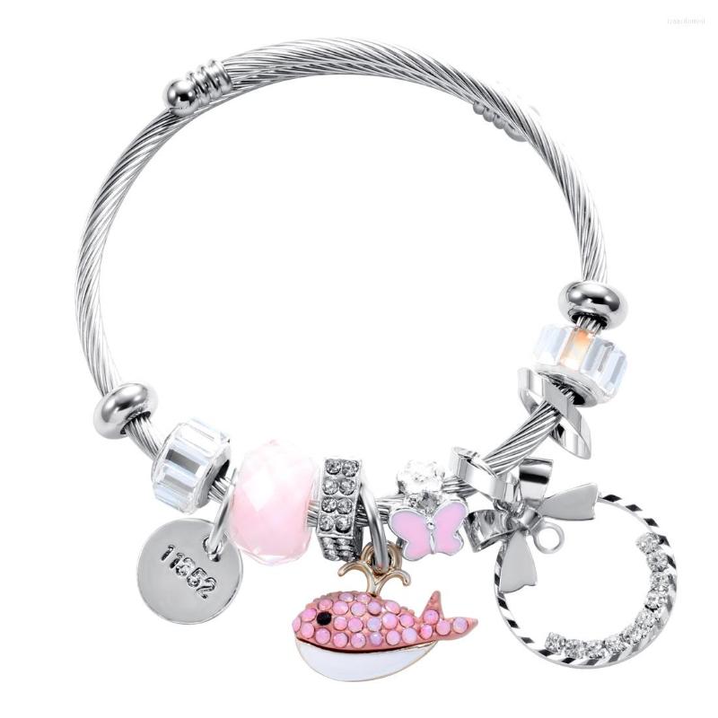 

Bangle Dolphin Love Titanium Steel Bracelet Adjustable Stainless Material
