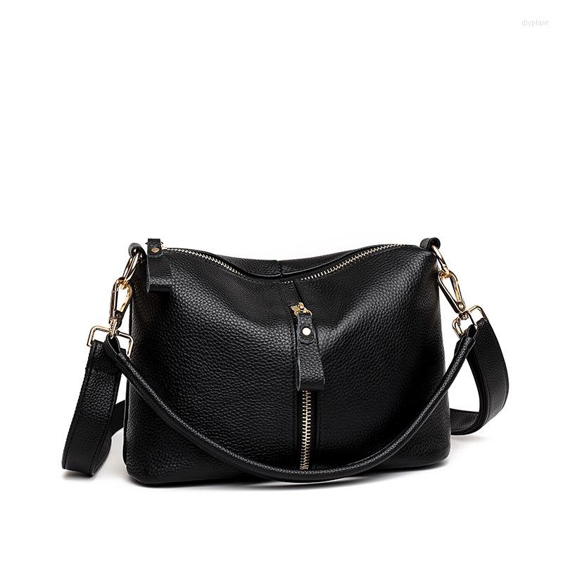 

Evening Bags Genuine Leather For Women Casual Simple Small Women's Handbags High Quality Natural Cowskin Female Shoulder Crossbody Tote, Black
