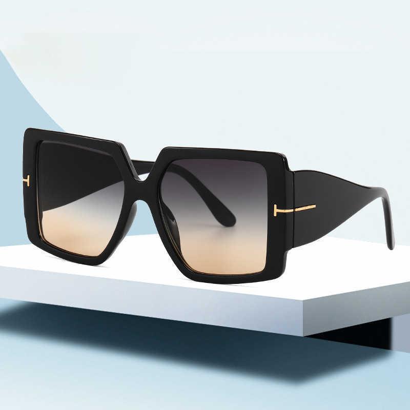 

9100 frame women's New large hinge T-shaped Sunglasses men's fashion versatile glasses