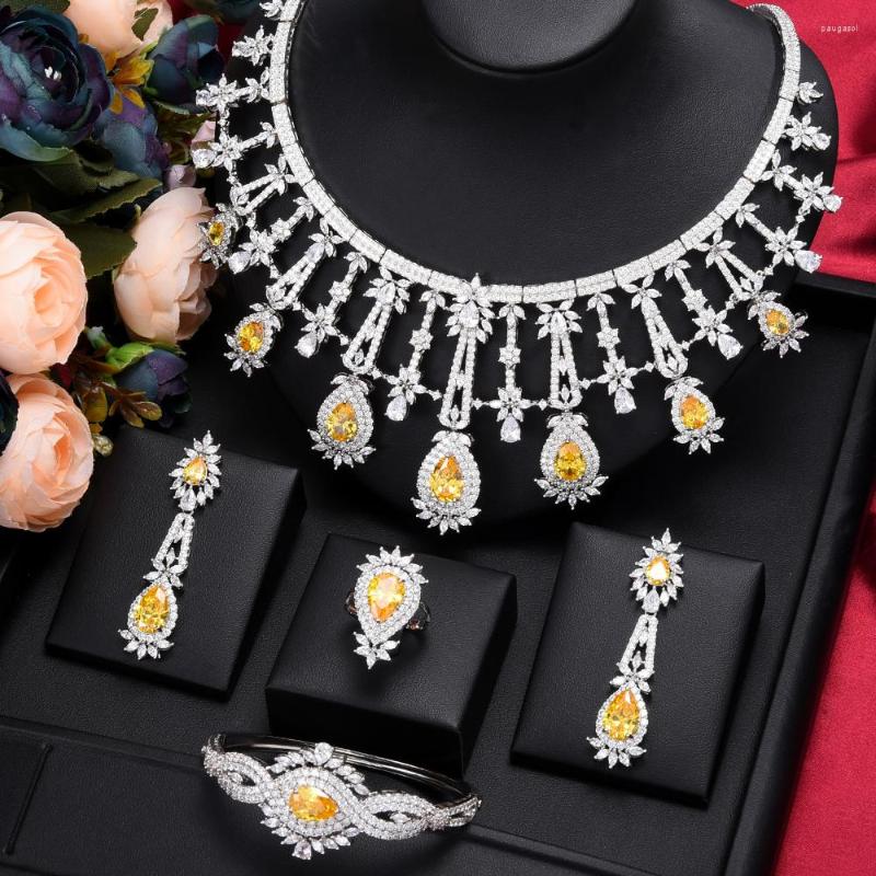 

Necklace Earrings Set Kellybola Luxury African Jewelry For Women Wedding Party Zircon Crystal Dubai Bridal 2023, Picture shown
