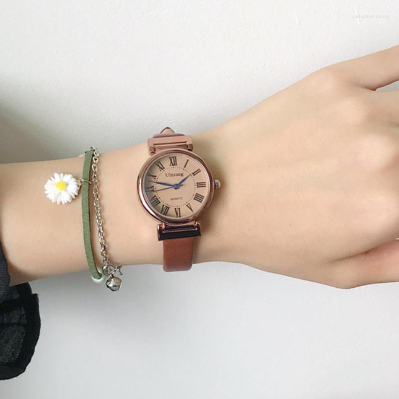

Wristwatches Luxury Rose Gold Bling Leather Quartz Wrist Watch Clock For Women Ladies Couple, Black