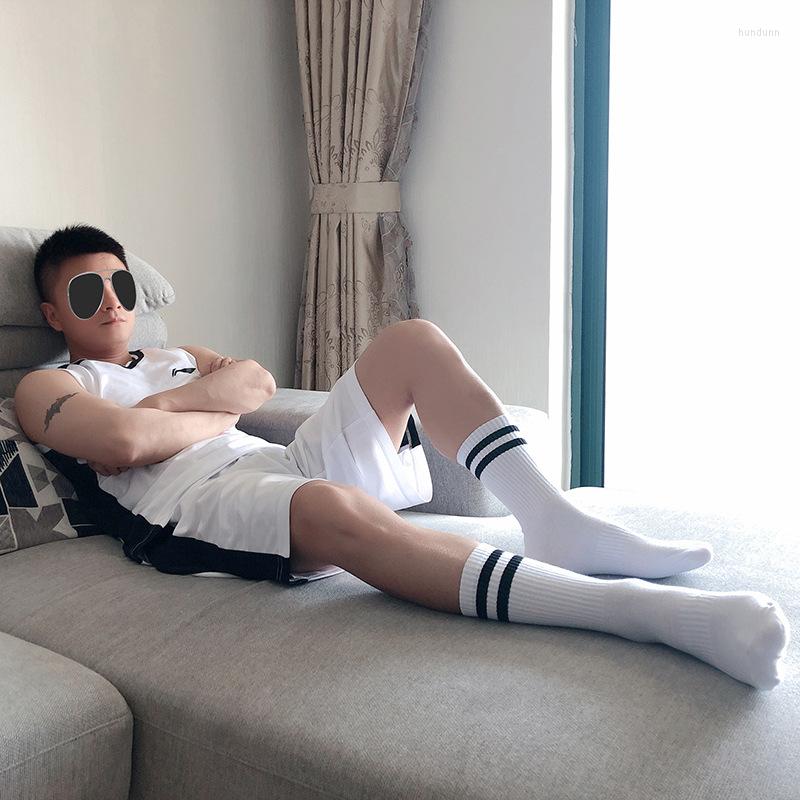 

Men's Socks Cotton Men With Two Bar High Sweat Absorbent Breathable Sports Running Fitness Stockings, Beige