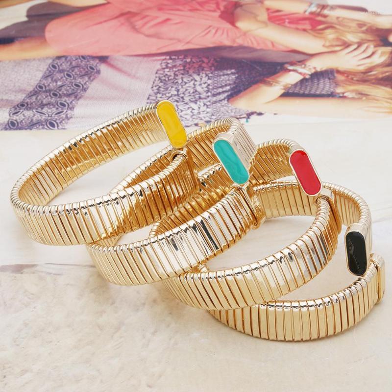 

Charm Bracelets NeeFuWoFu Open Exaggerate Chain Bracelet Bangles Madera Metal Gold Color Pulseira Estrela De Cinco