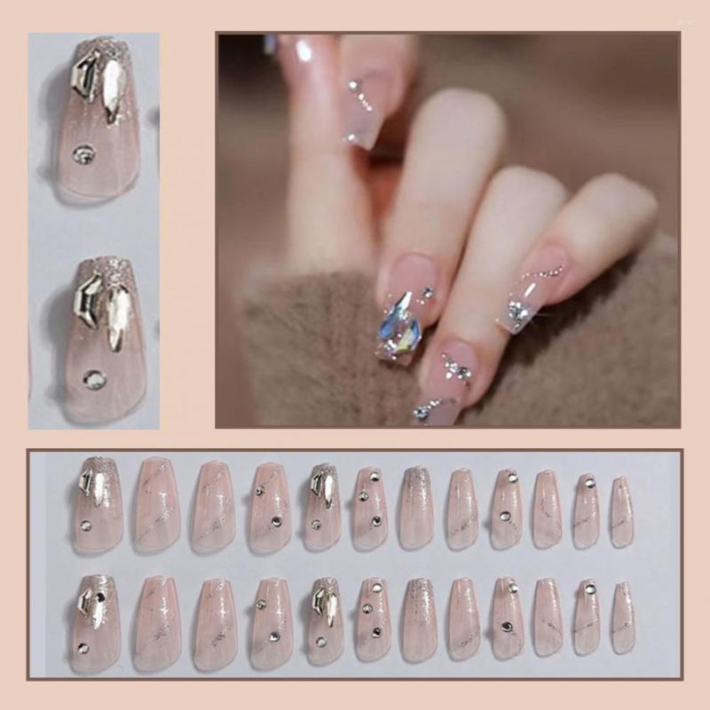 

False Nails 1 Set Nail Beautiful With Glue Extending Salon Supply Press On Mid Length Fake, Nude