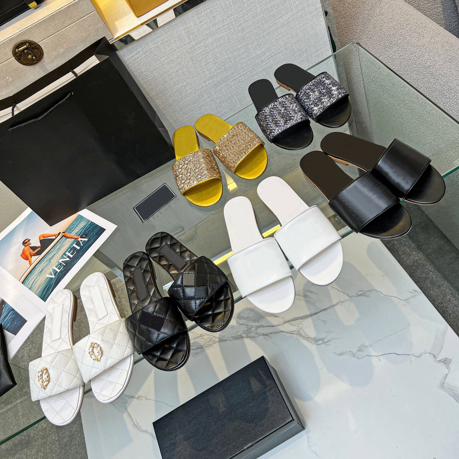 

Free Delivery Women Sandals 2023 Designer casual slippers new outer wear printed buckle flat sandals indoor outdoor shoes, #1