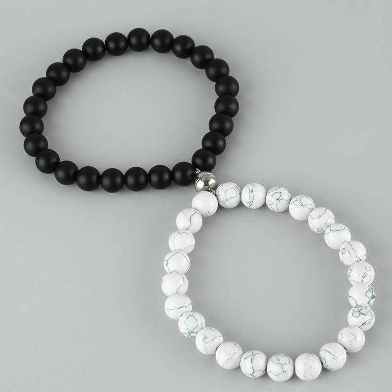

Stone Beads Bracelet A Pair Of Magnet Attractive Couple Beaded