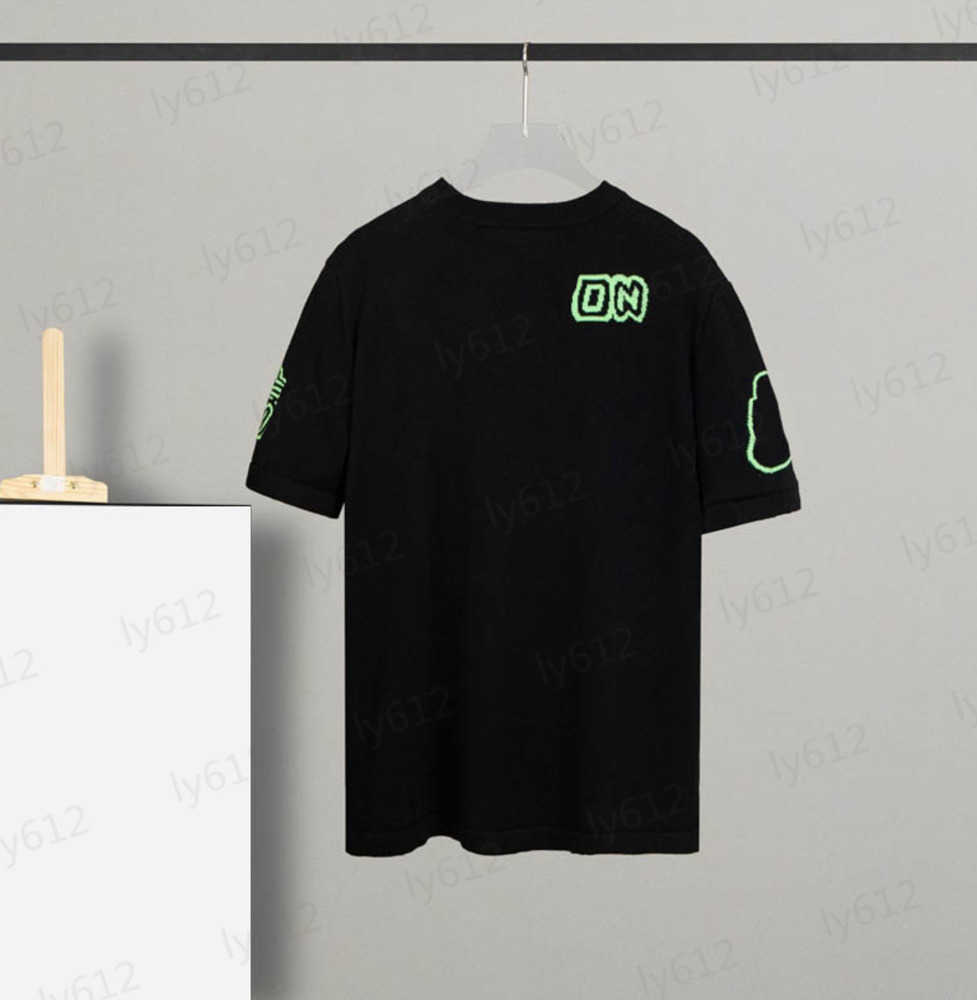 

Black Fashion Designer Mens Tops Spring Summer Loose Casual Luxury Number Letter Pattern Printed Knitted Round Neck Short Sleeved T-shirt Male Clothes 0206, 20