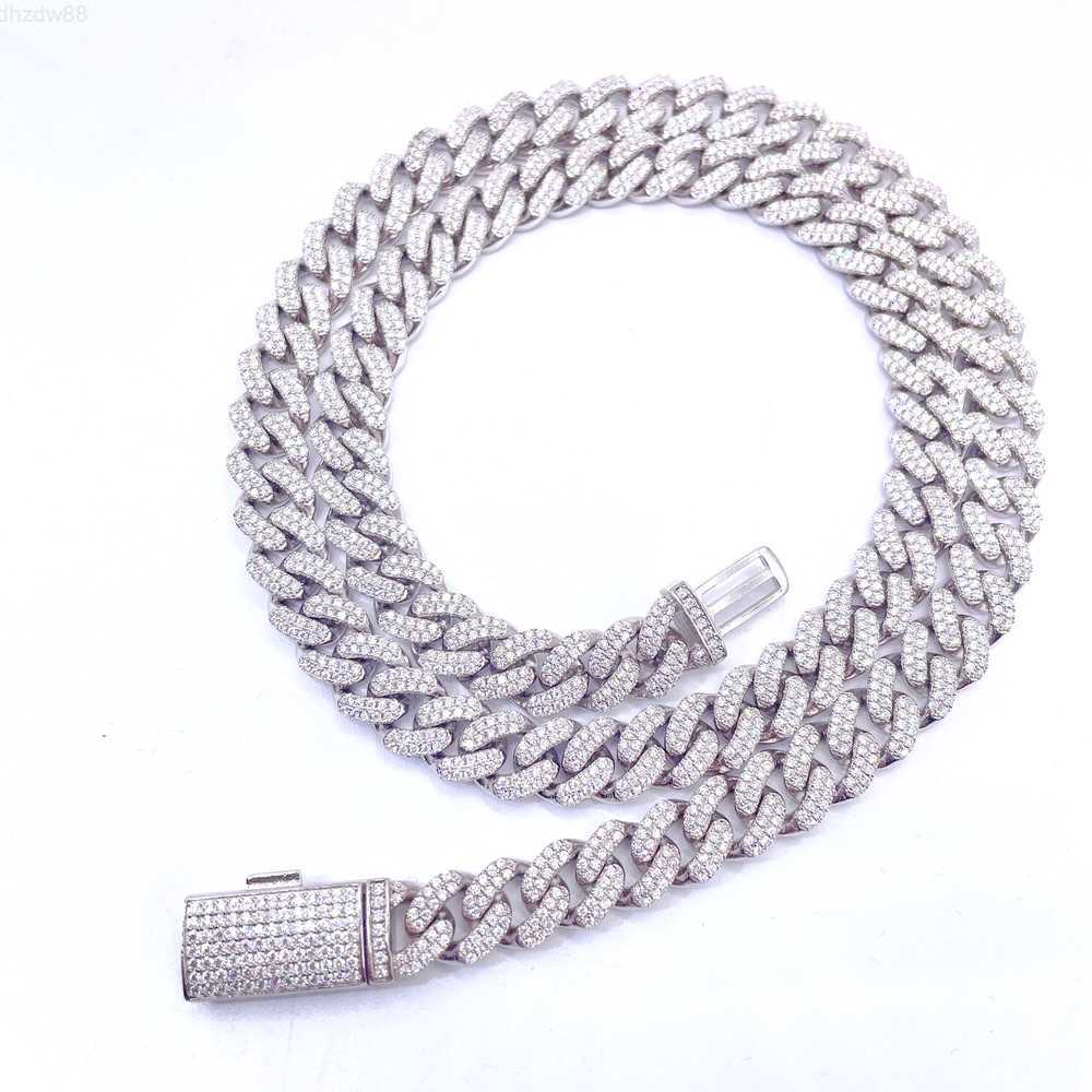 

10mm Width S925 with Lab Diamond Cuban Link Chain Cuban Bracelet Moissanite Hip Hop Necklace