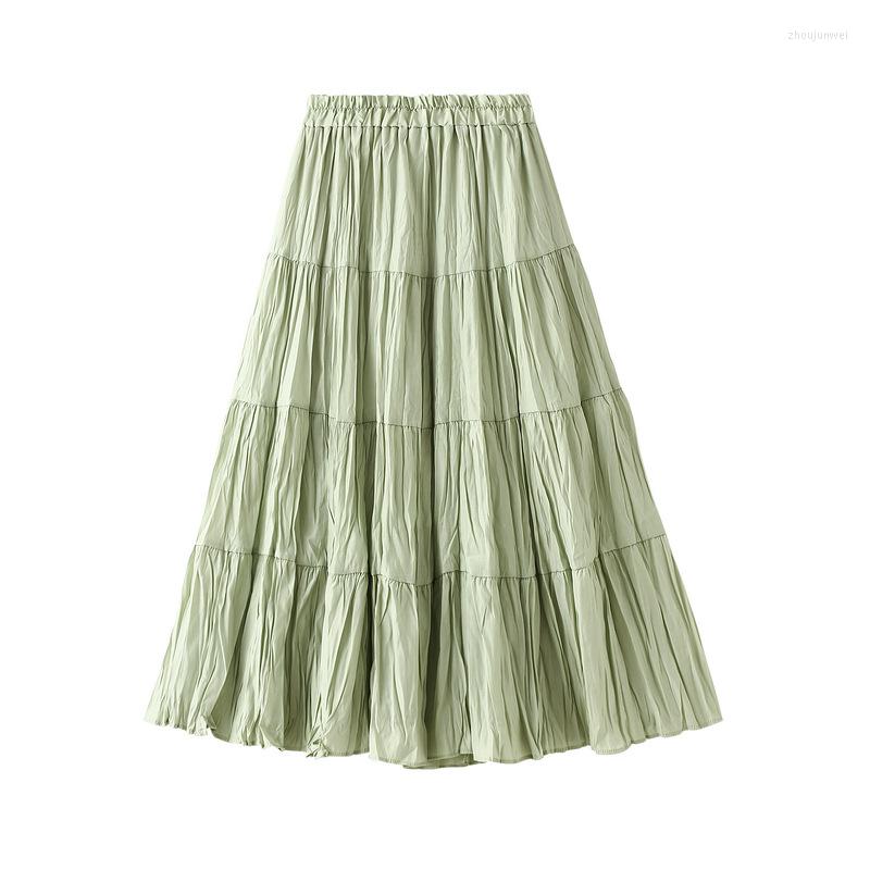 

Skirts The Ruffled Cake Skirt Women's Summer Long Spring And Autumn 2023 Korean Version Of Pleated A Line 0162, Black