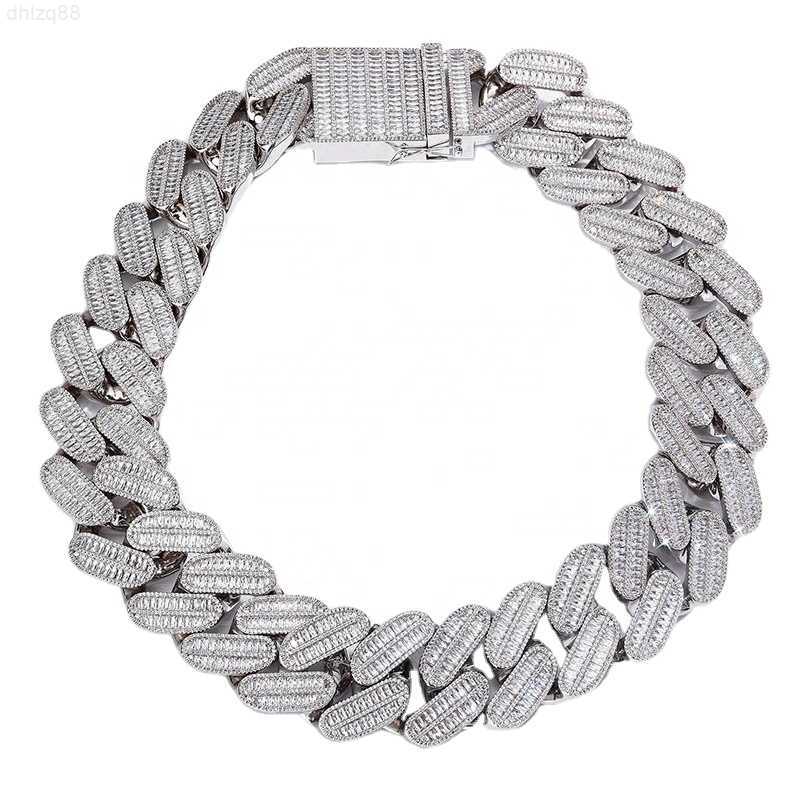 

Gold o Ornaments European and American 39mm Thick Men Large Cuban Chain Full Zircon Real Gold Plating Hip Hop Punk Personality n