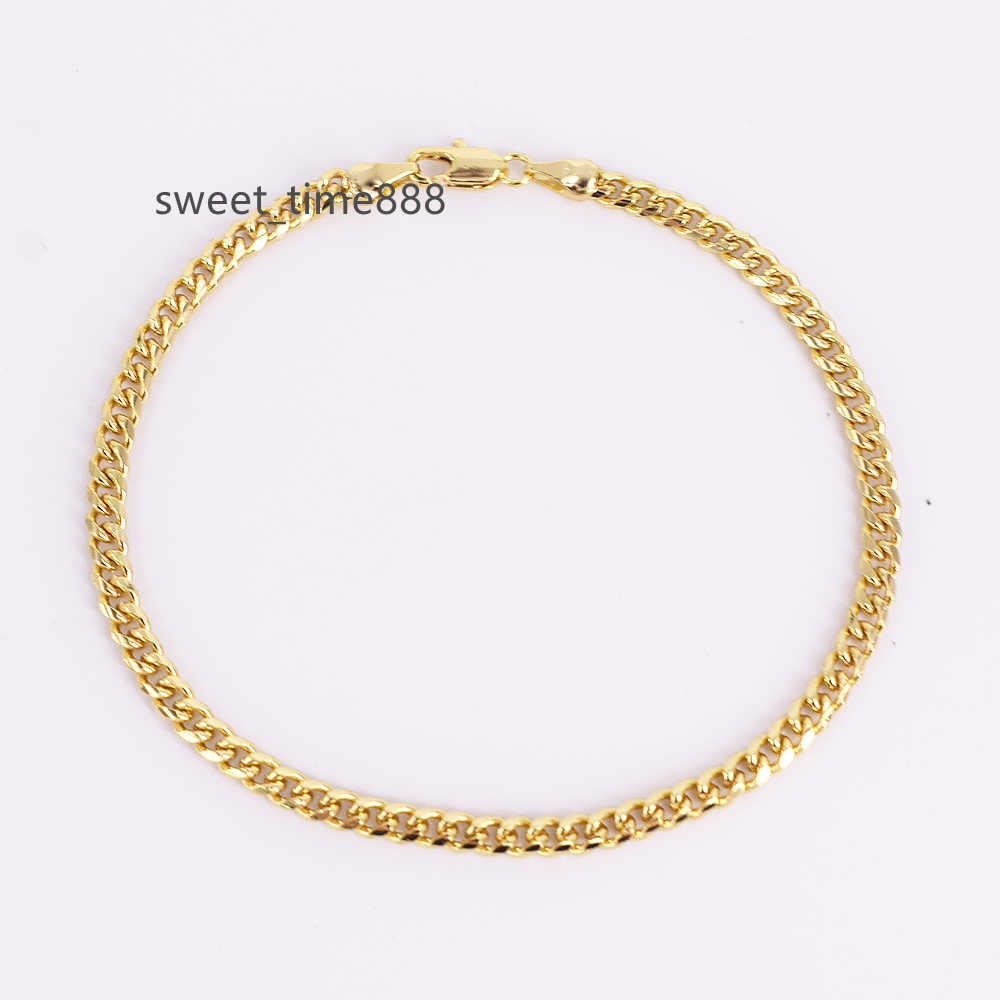 

S0188 18K real gold-plated simple chain anklet cuban link anklet