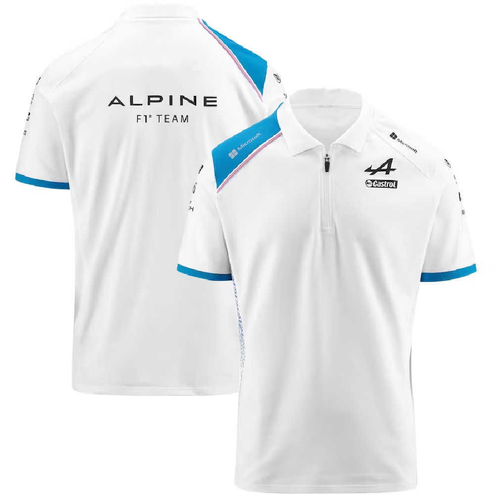 

2023 Fashion F1 Men's Polo Formula One Team Bwt Alpine - White Racing Suit Moto Cycling Uniform Short Sleeve, Black