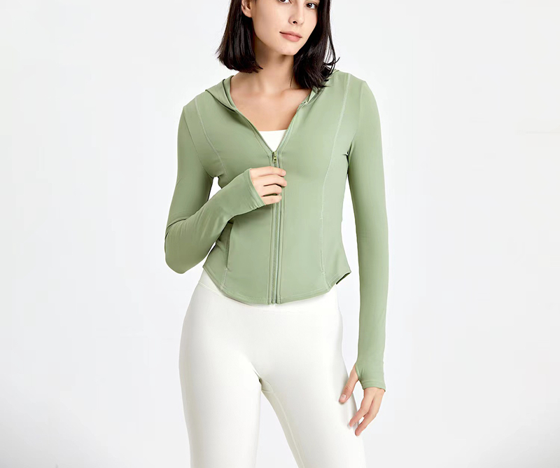

Yoga women active shirts yoga coat long sleeved lightweight breathable zipper slim fitting womens coats fashionable versatile outdoor training sports activewear