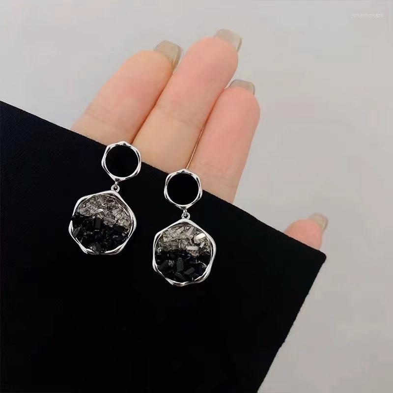 

Dangle Earrings 2023 Stylish Gradient Black Drill Drop For Women Gothic Geometric Pendant Earings Korean Fashion Summer Y2k Jewelry