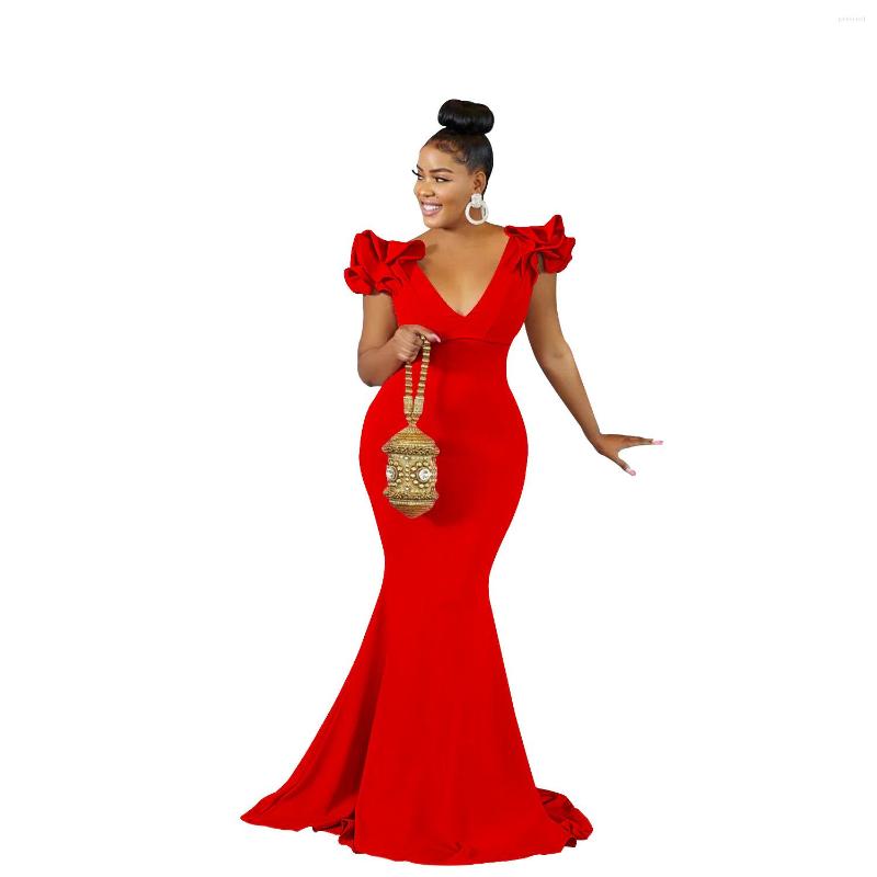 

Casual Dresses Elegant Sexy Lady Formal Dress Sleeveless Robe Female Girls Party Evening Vestidos Women Pack Hip Trumpet Mermaid Maxi