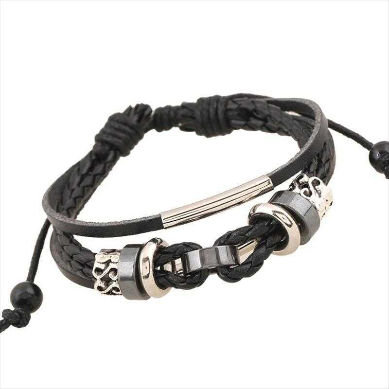 

Selling Accessories Beaded Leather Bracelet Strands Simple And Adjustable