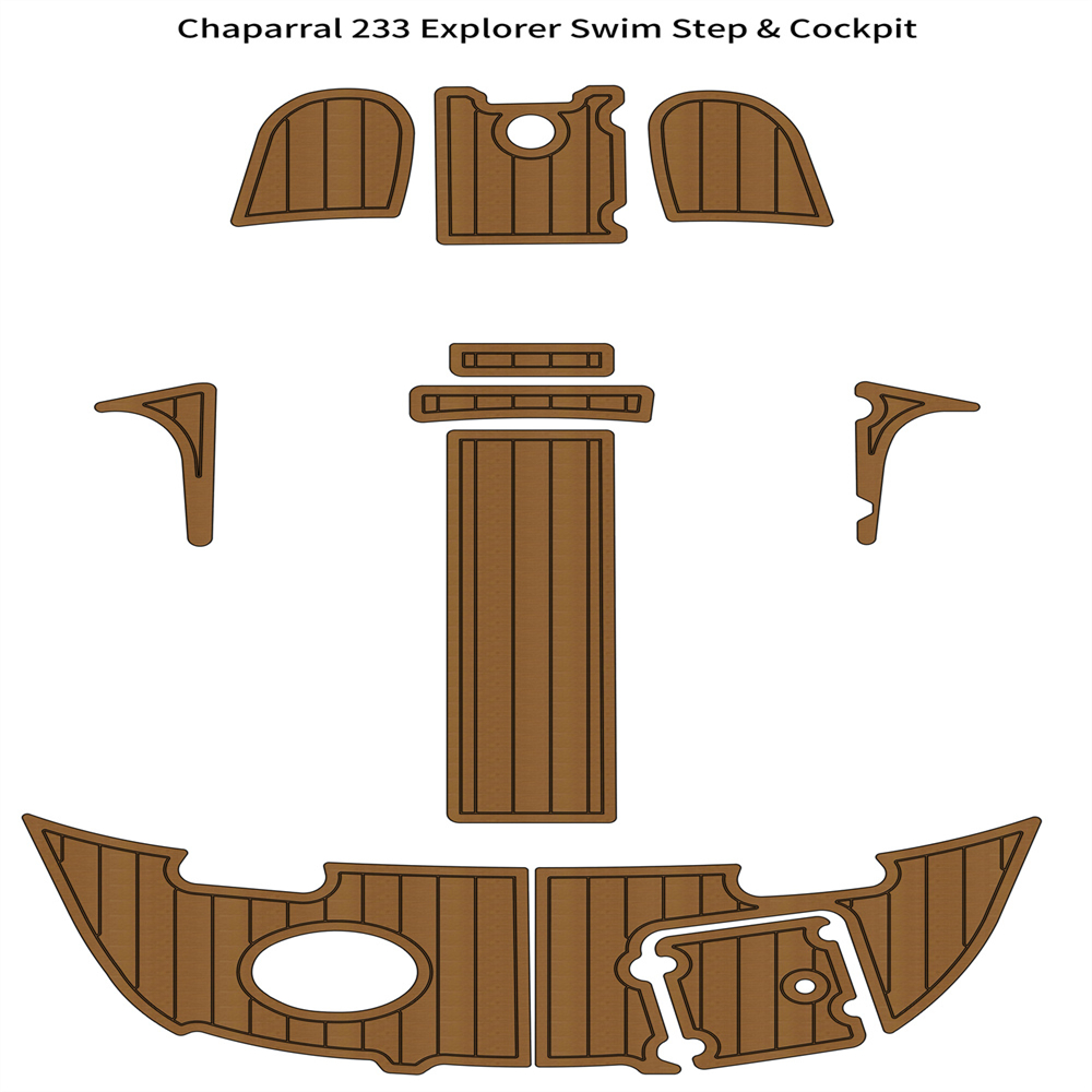 

Chaparral 233 Explorer Swim Step Bow Boat EVA Foam Faux Teak Deck Floor Pad Mat Self Backing Ahesive SeaDek Gatorstep Style Floor