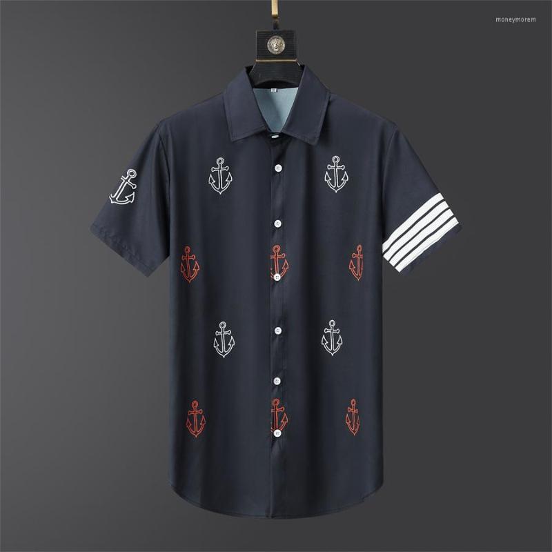 

Men's Casual Shirts Mens Clothing Designer Clothes Blouses 2023 Polo Camisas De Hombre Korea Fashion Short Sleeves Tops Plus Size, Black