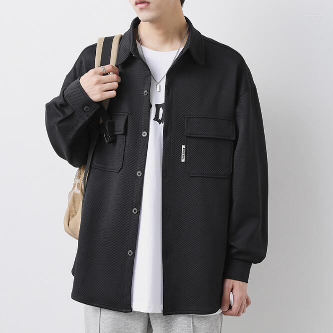 

Men's Jackets 2023 Spring And Autumn Men's Workwear Outerwear Trend Student Solid Color Top Loose Casual Jacket Men