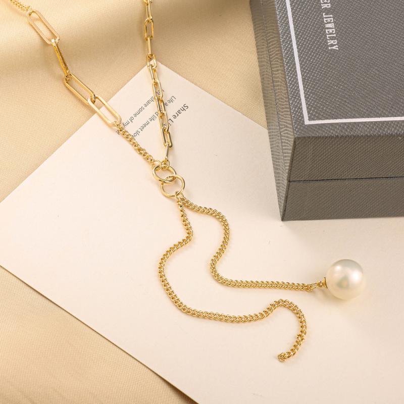 

Pendant Necklaces Fashion Luxury Gold Plated Pearl Tassel Chain Necklace Choker For Women Charms Collar Jewelry Accessories Party GiftPendan