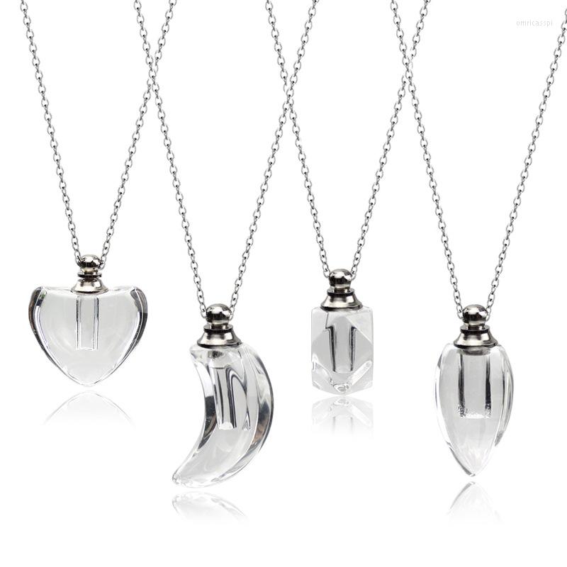 

Pendant Necklaces Glass Perfume Bottle Necklace DIY Essential Oil Fragrance Expander Wishing Urn Commemorative